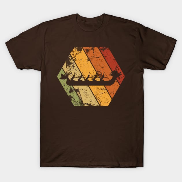 Dragon Boat Racing Retro Vintage Hexagon Logo T-Shirt by Shirtbubble